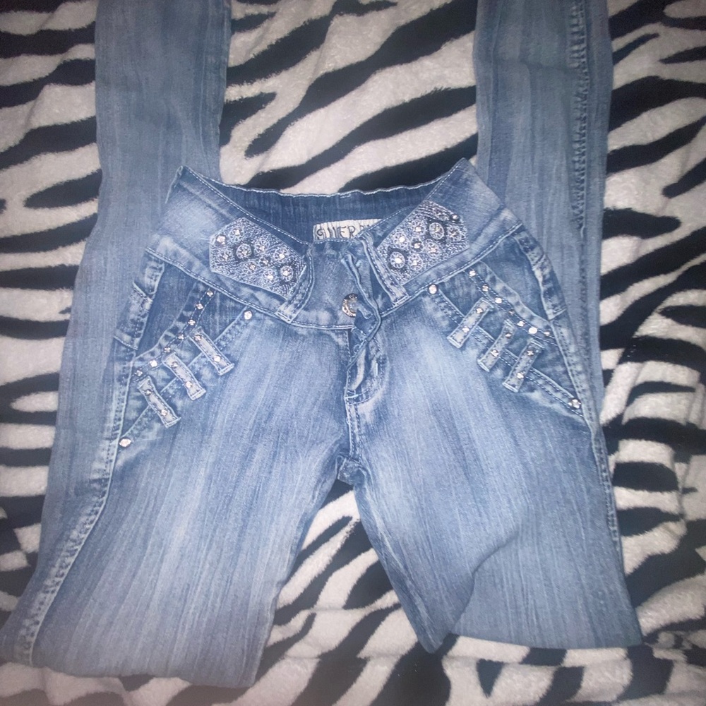 Silver Diva Jeweled Jeans